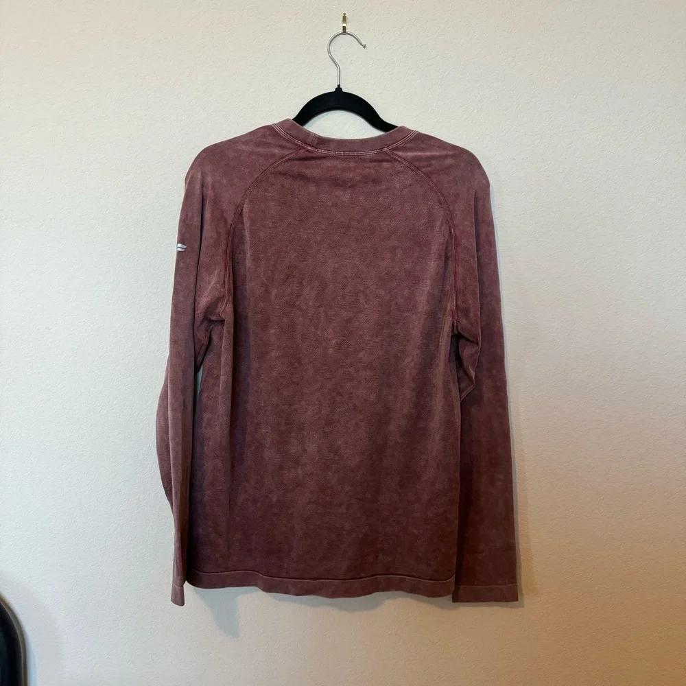 Fabletics Burgundy Long Sleeve Workout Top - Picture 2 of 3